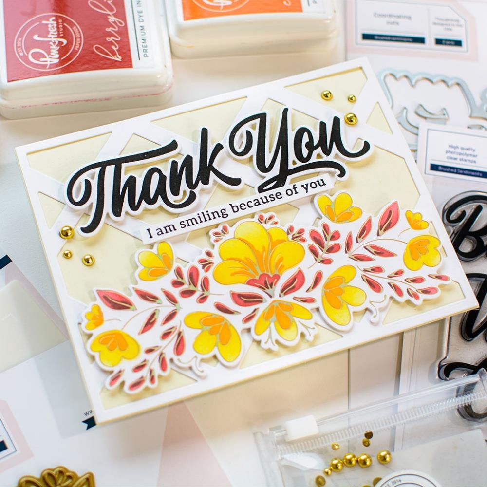 Pinkfresh Studio Clear Stamp Set - Brushed Sentiments