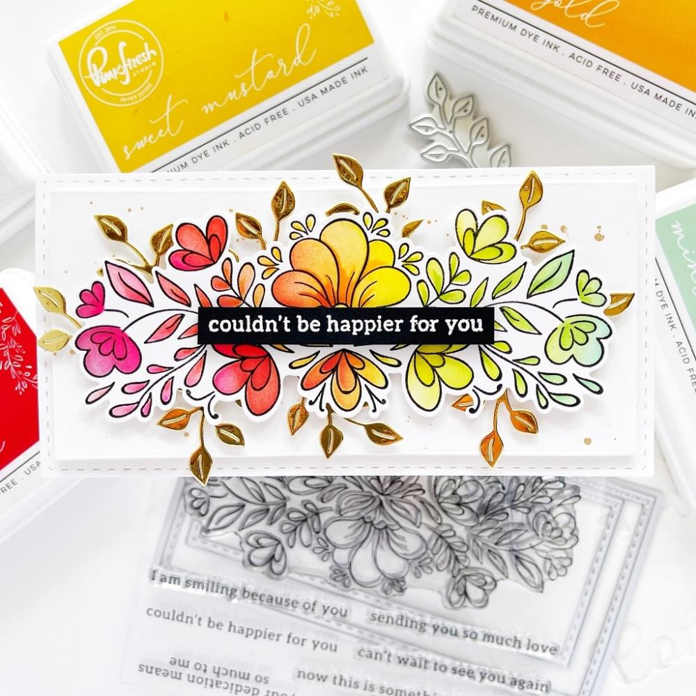Pinkfresh Studio Clear Stamp Set - Charming Floral Border