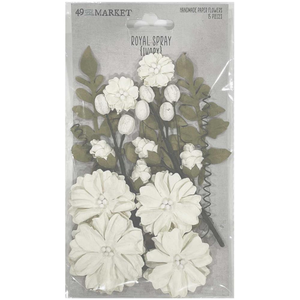 49 And Market Royal Spray Paper Flowers - Ivory
