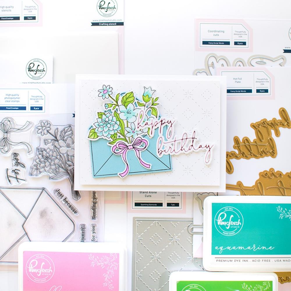 Pinkfresh Studio Clear Stamp Set - Floral Envelope