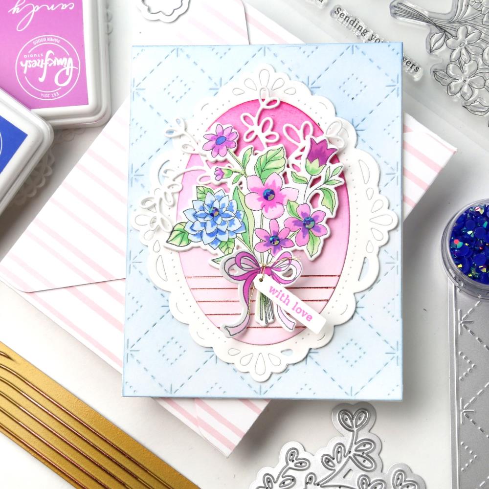 Pinkfresh Studio Stencils - Floral Envelope Layering