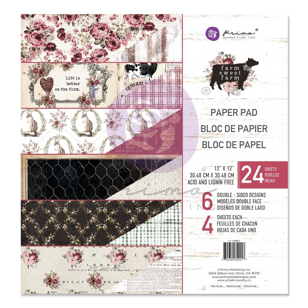 Prima Marketing 12x12 Double-Sided Paper Pad - Farm Sweet Farm