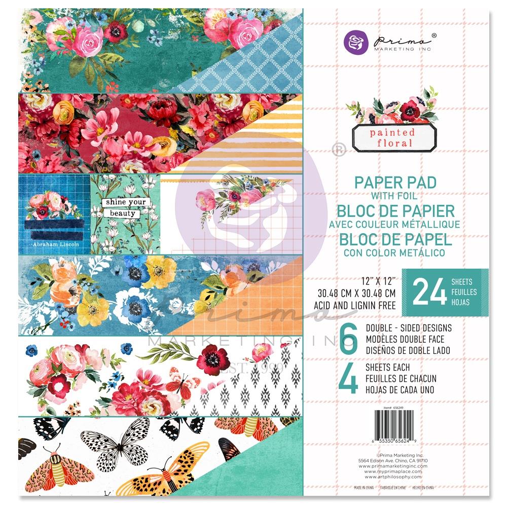 Prima Marketing 12x12 Double-Sided Paper Pad -Painted Floral