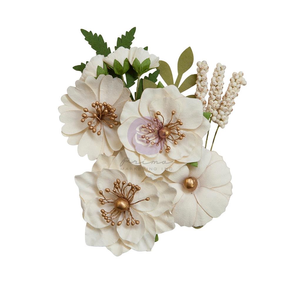 Prima Marketing Mulberry Paper Flowers - Blank Canvas Painted Floral