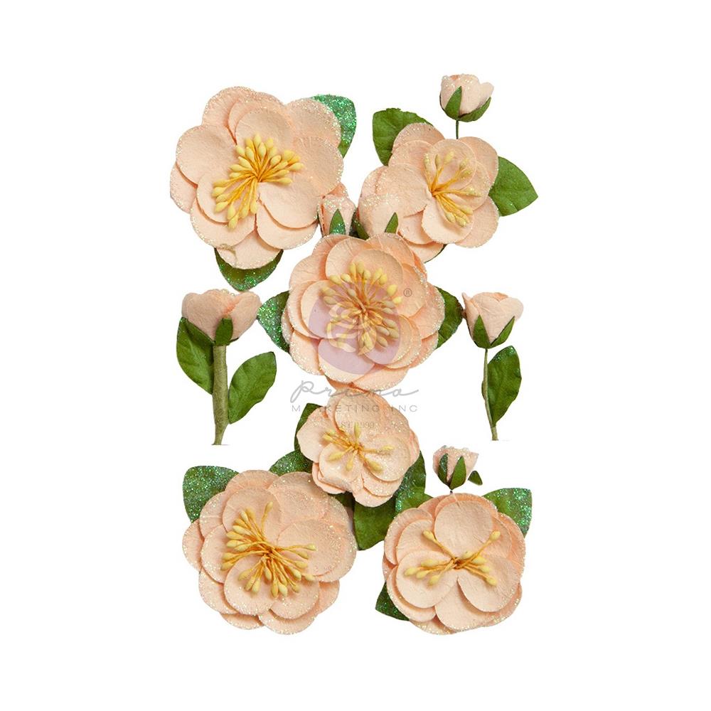 Prima Marketing Mulberry Paper Flowers - Peach Iced Tea Peach Tea