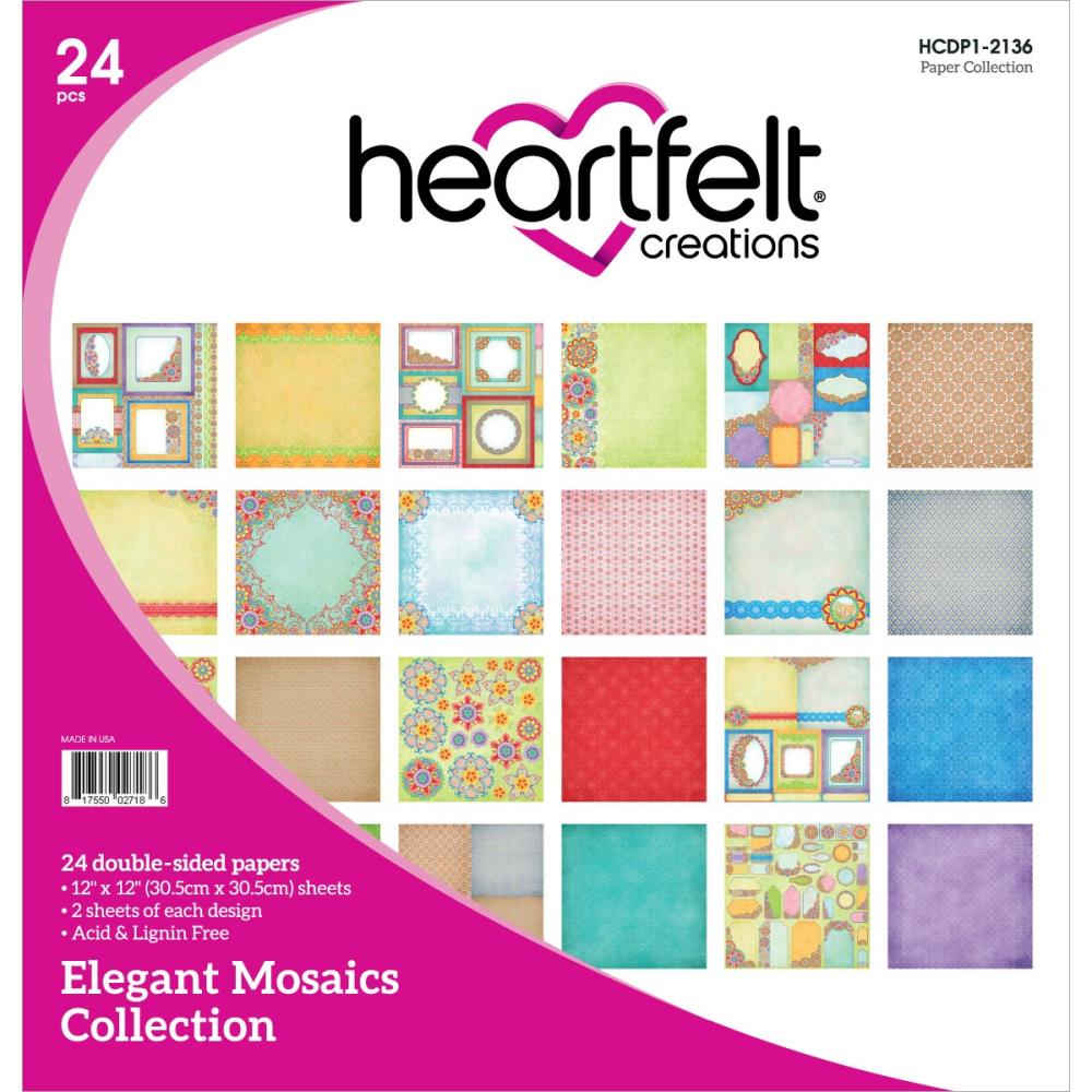 Heartfelt Creations Double-Sided Paper Pad 12x12 - Elegant Mosaics