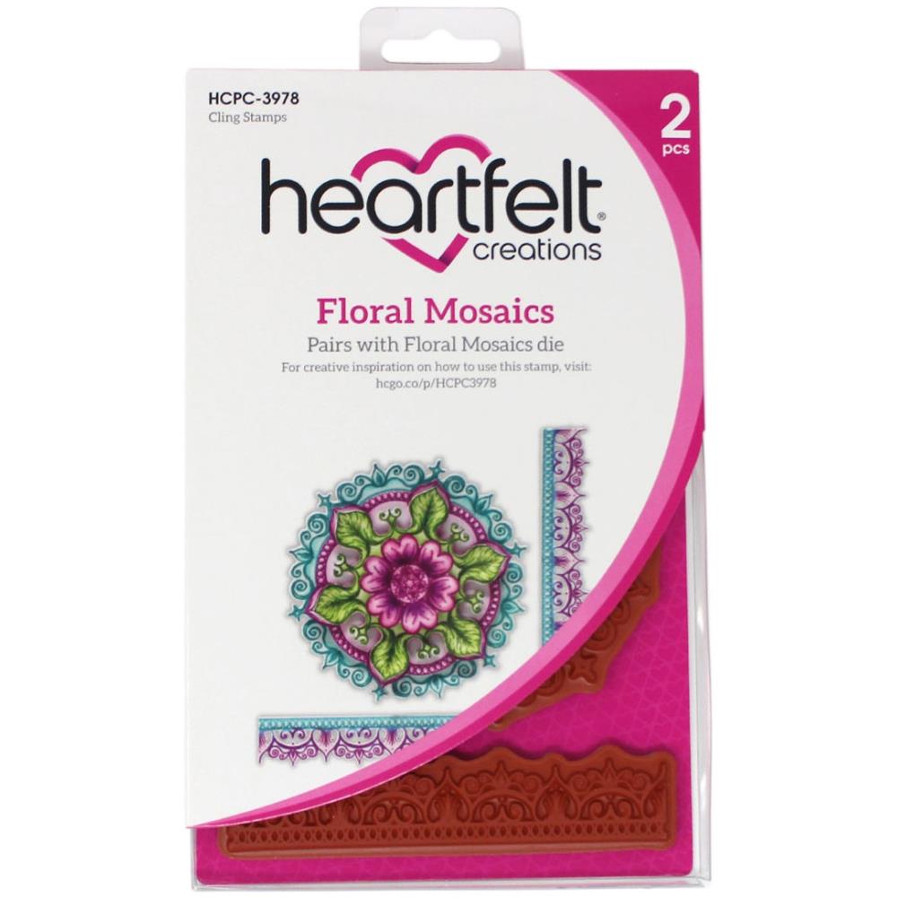 Heartfelt Creations Cling Rubber Stamp Set - Floral Mosaics