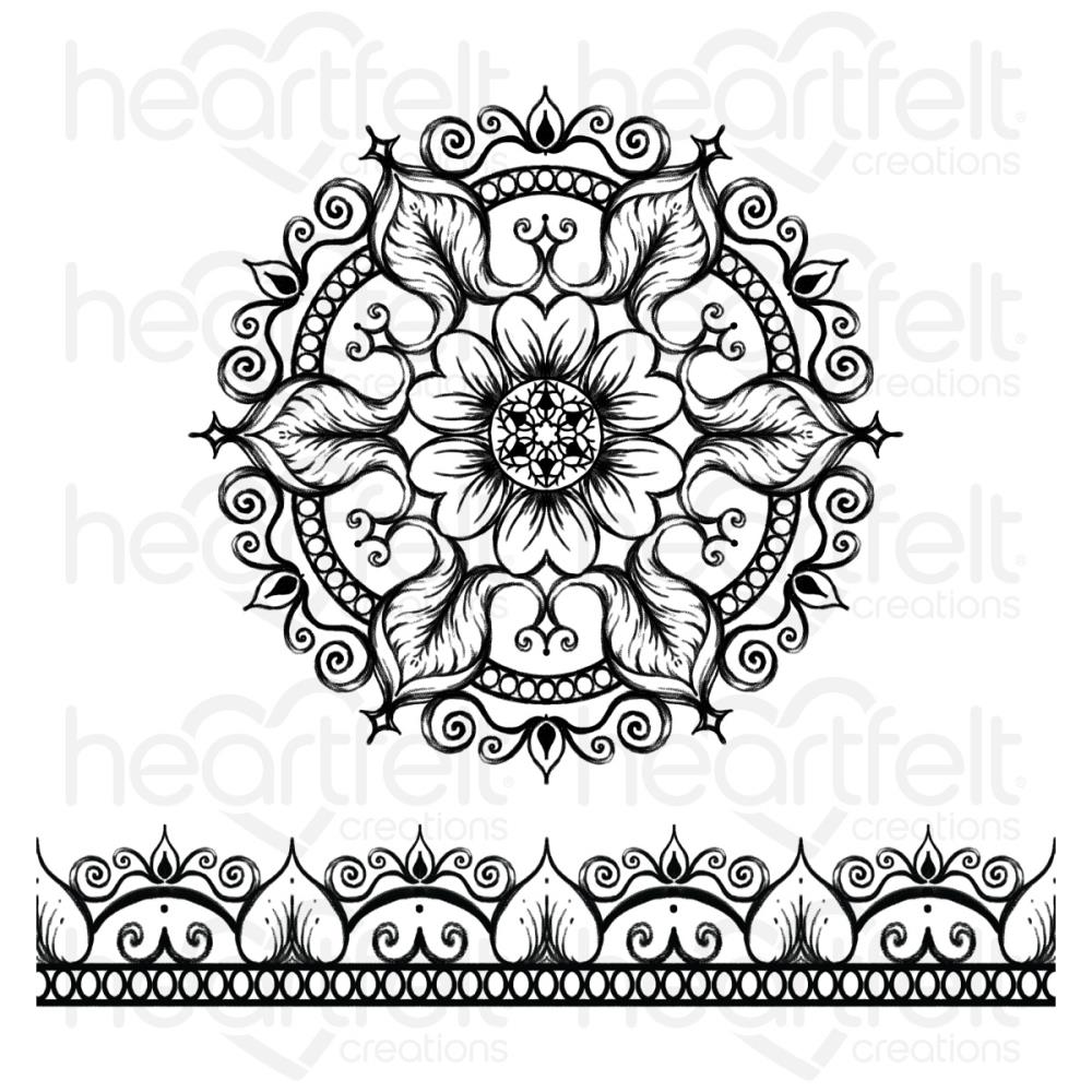 Heartfelt Creations Cling Rubber Stamp Set - Floral Mosaics