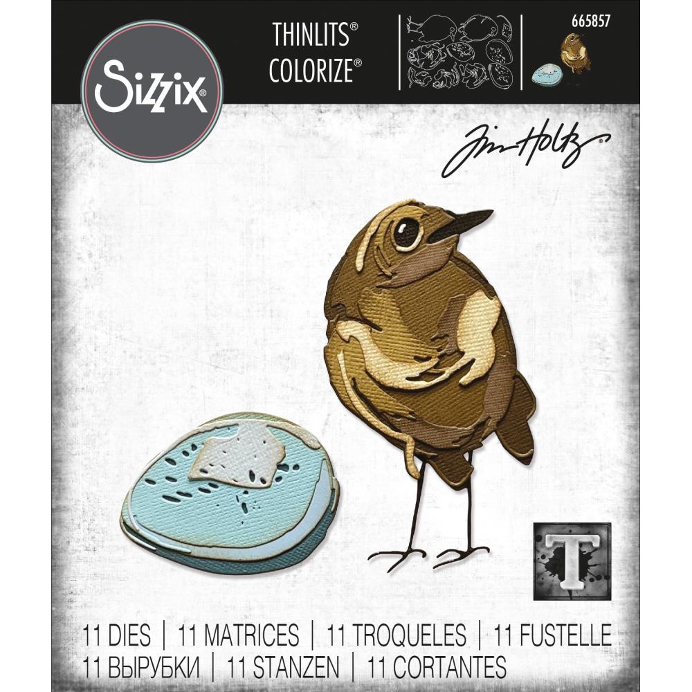 Sizzix Thinlits Dies By Tim Holtz - Bird & Egg Colorize