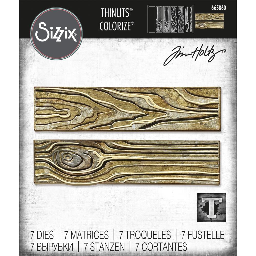 Sizzix Thinlits Dies By Tim Holtz - Woodgrain Colorize