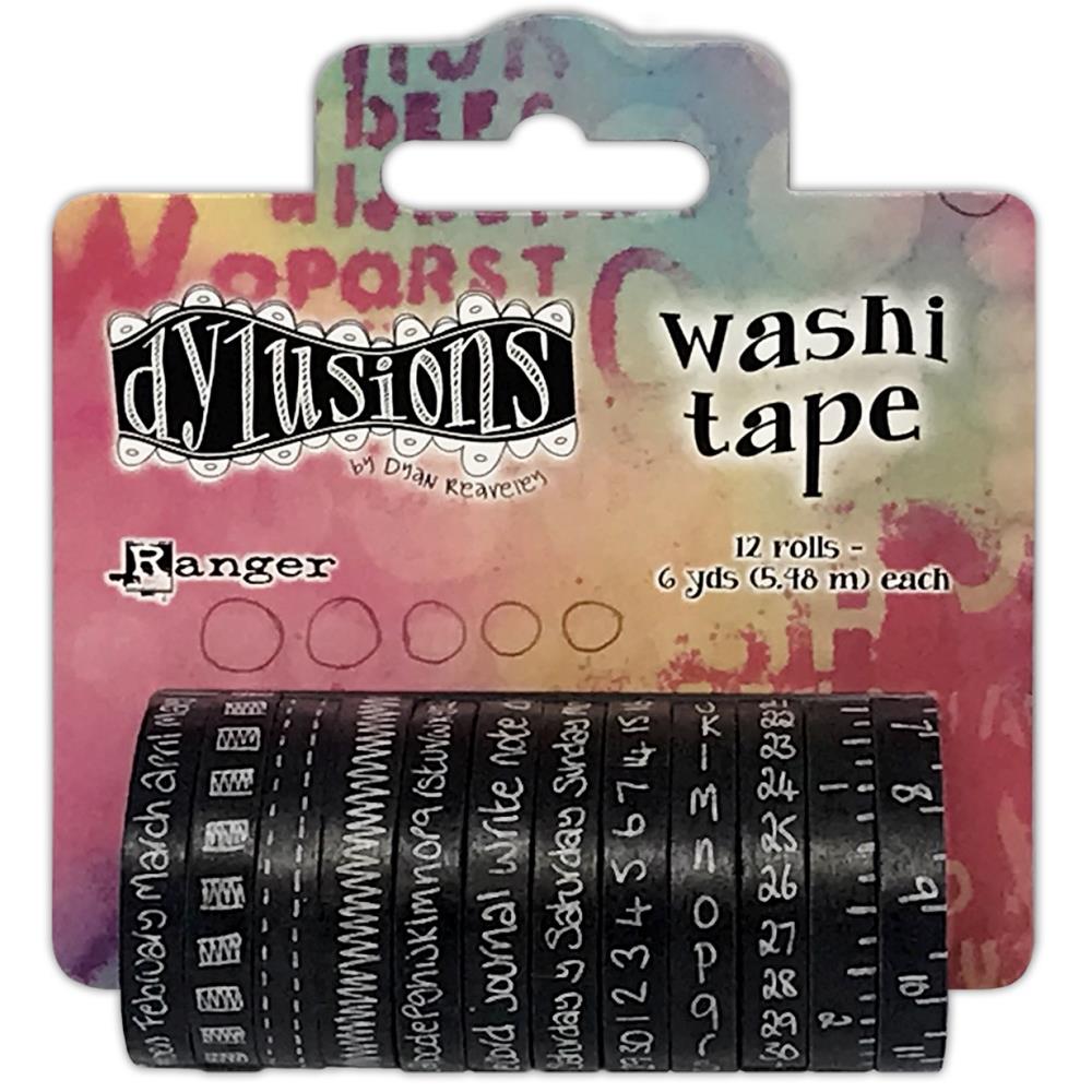 Dyan Reaveley's Dylusions Washi Tape - Black - 12 Rolls