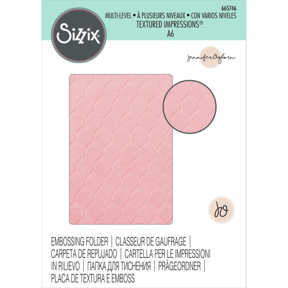 Sizzix Multi-Level Textured Impressions Embossing Folder - Fan Tiles