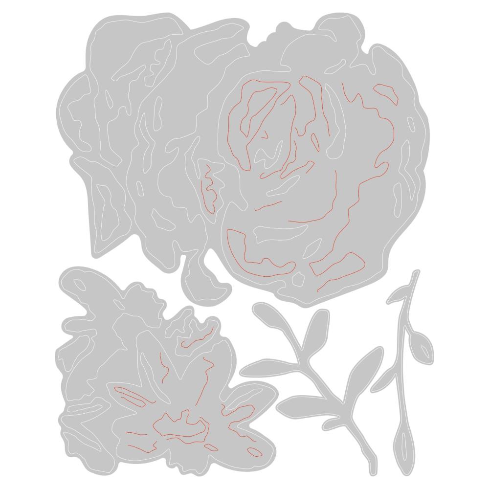 Sizzix Thinlits Dies By Tim Holtz - Brushstroke Flowers #4