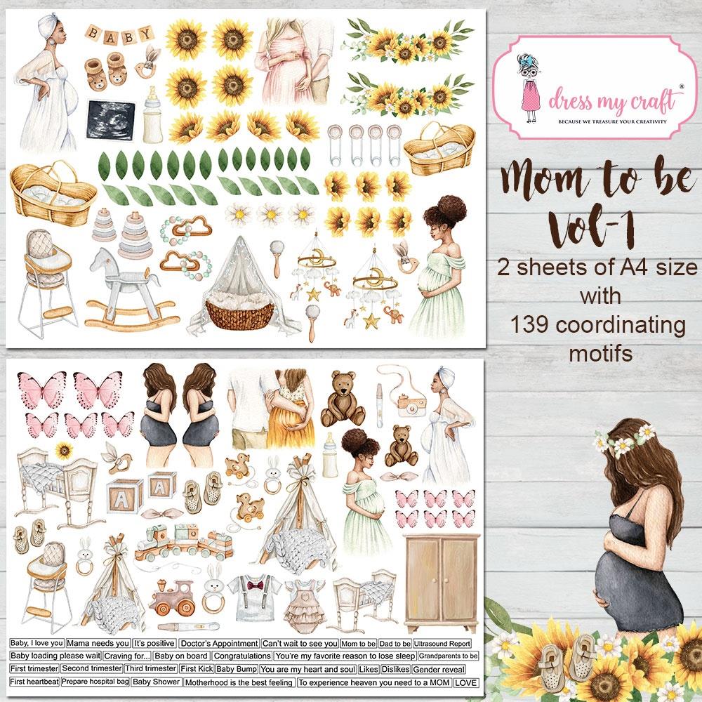 Dress My Craft Image Sheet 240gsm A4 - Mom To Be 1