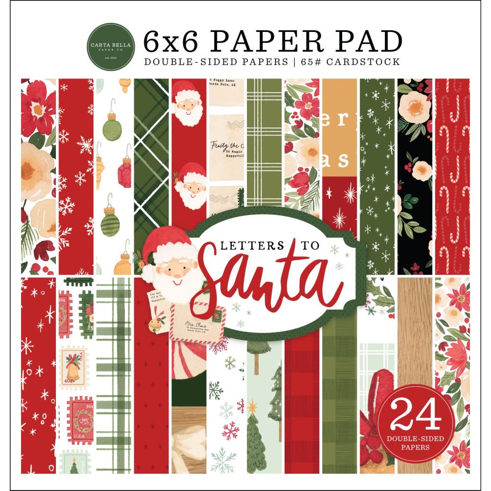 Carta Bella Double-Sided Paper Pad 6X6 - Letters To Santa 24 pack