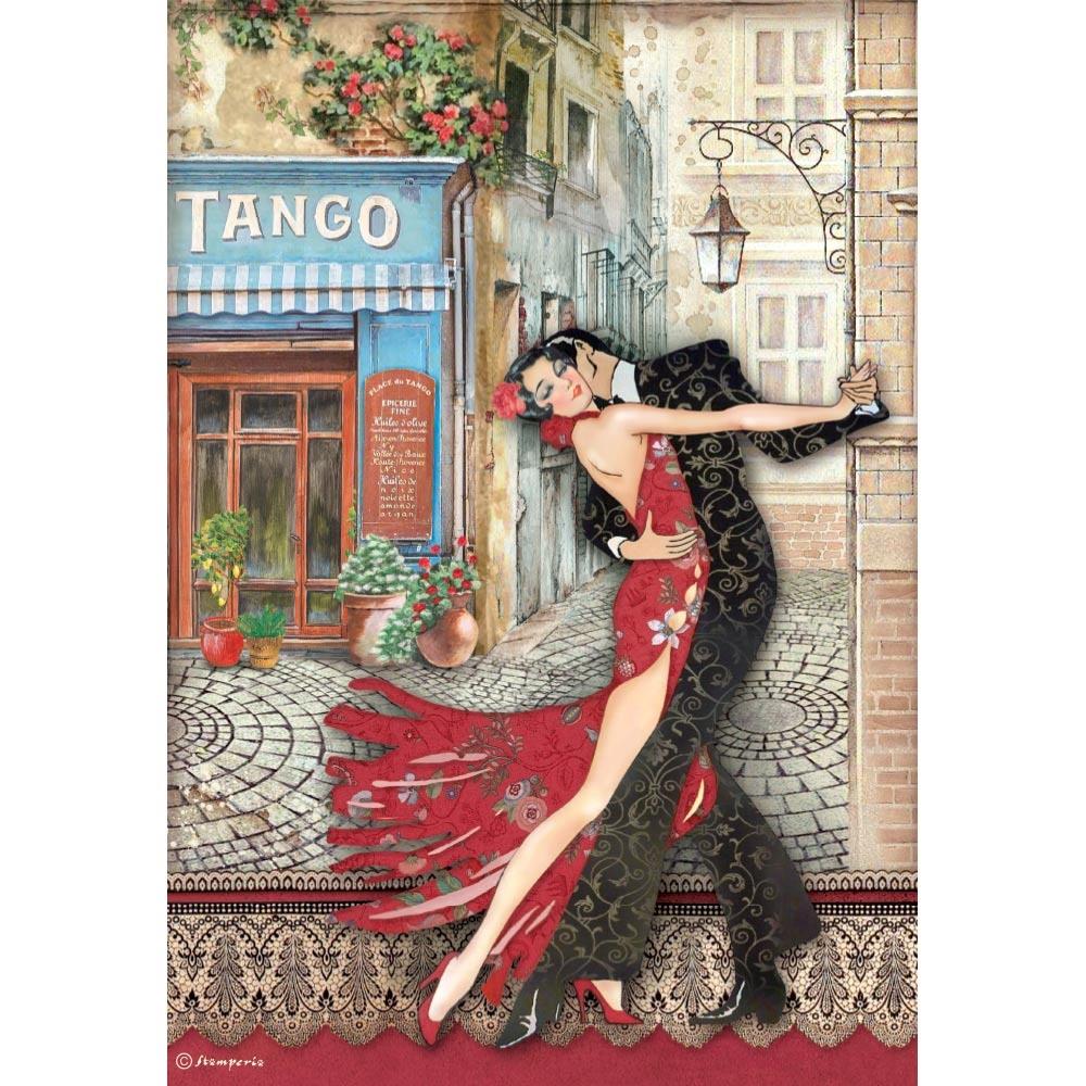 Stamperia Rice Paper Sheet A4 - Tango - Desire