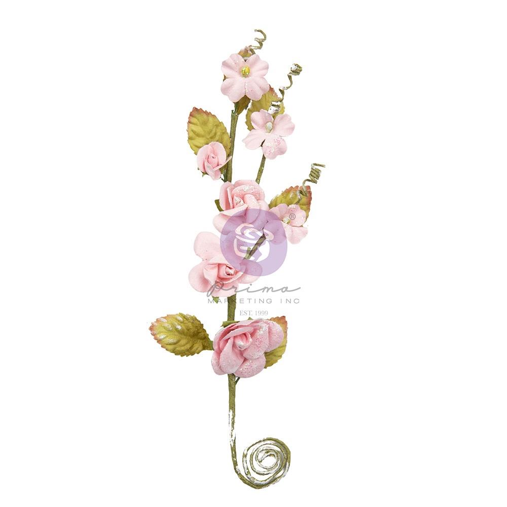 Prima Marketing Mulberry Paper Flowers - Berry Sweet/Strawberry Milkshake