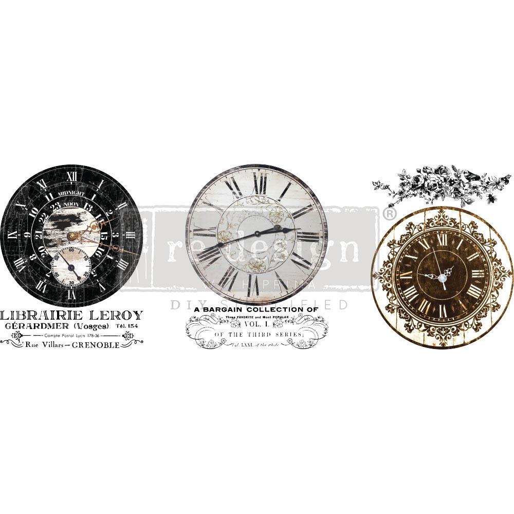 Prima Marketing Re-Design Decor Transfers - Middy- Vintage Clocks