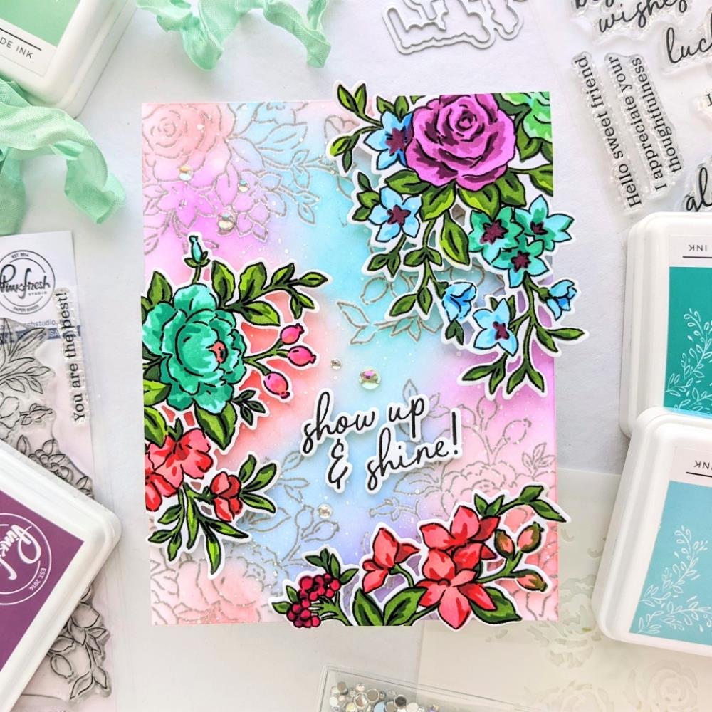 Pinkfresh Studio Clear Stamp Set - Fancy Rose Bunch