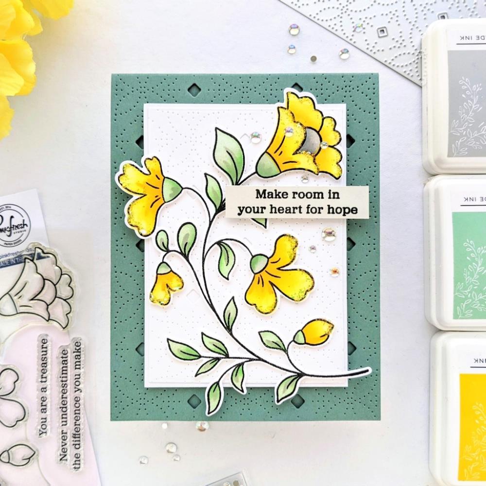 Pinkfresh Studio Clear Stamp Set - Folk Floral Stem