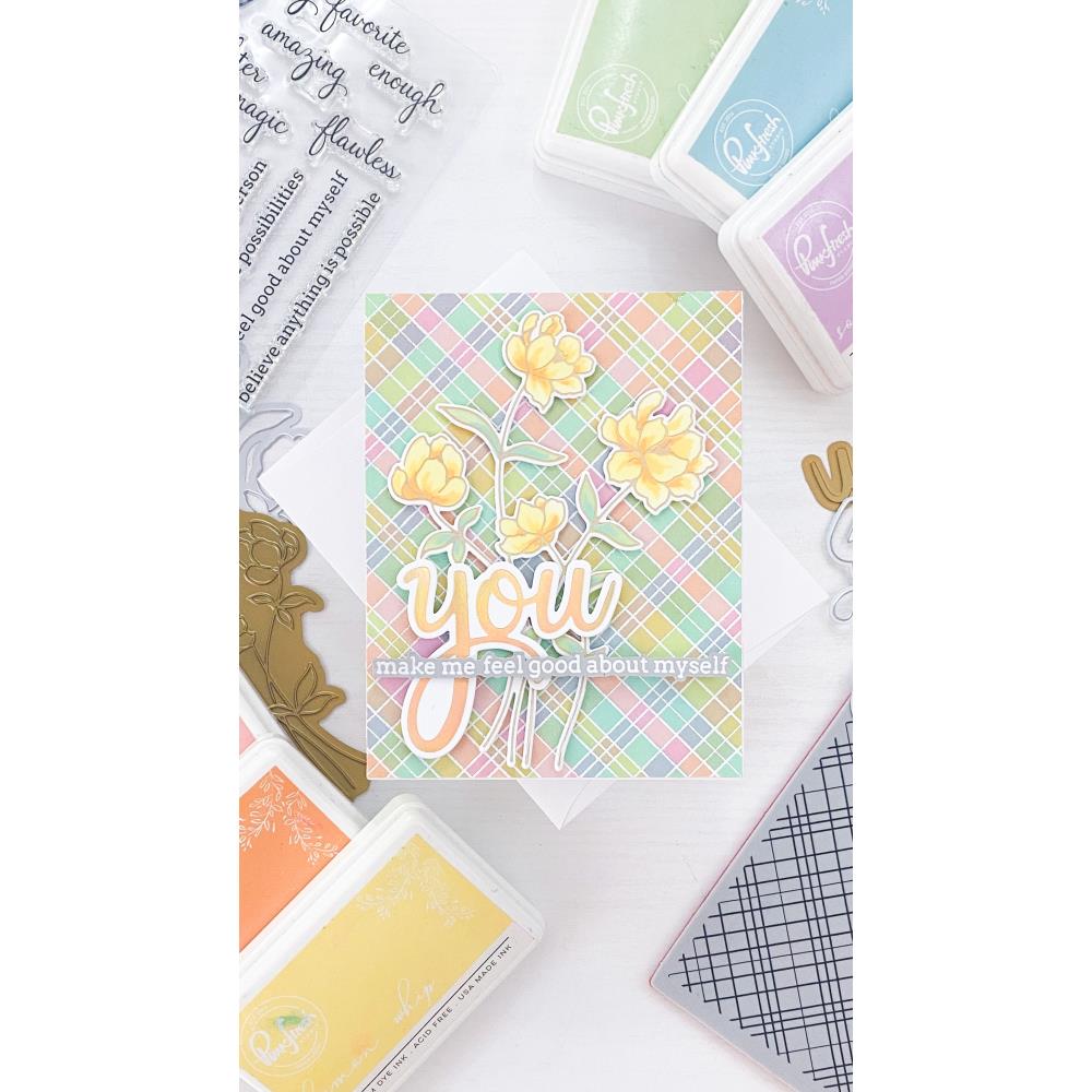 Pinkfresh Studio Cling Rubber Background Stamp Set - Dainty Plaid