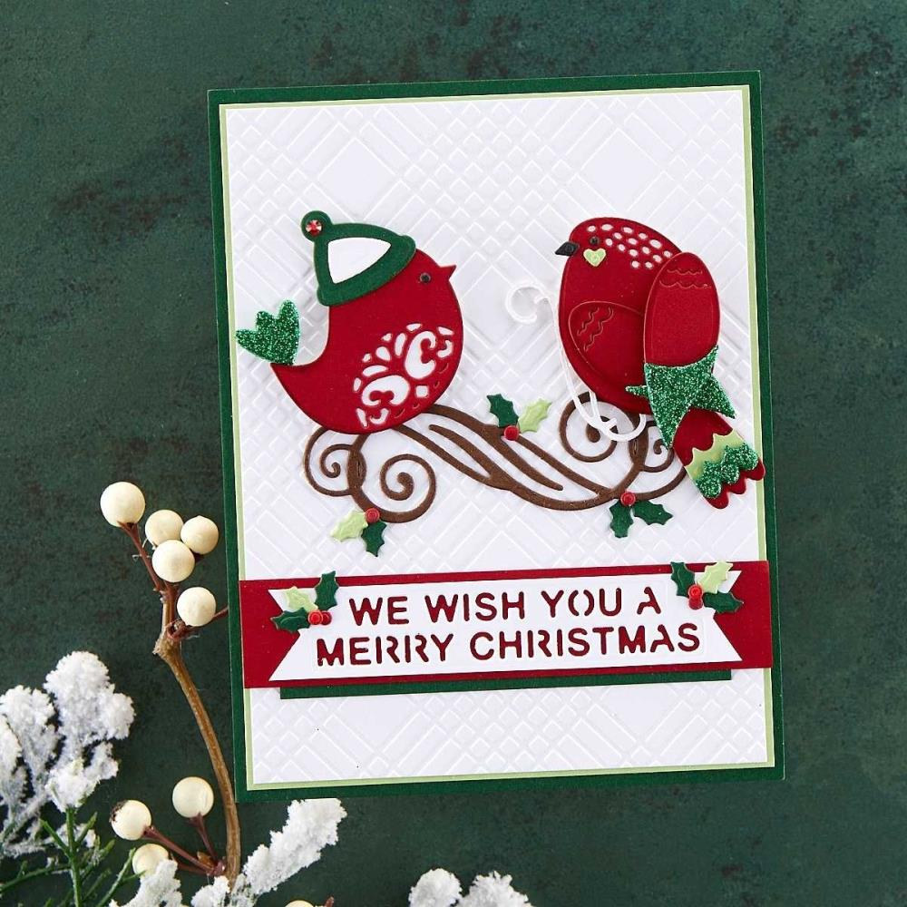 Spellbinders Etched Die - Sugarplum Tweets - Christmas Flourish