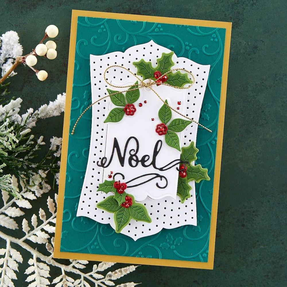 Spellbinders Etched Die - Slimline Noel Frame - Christmas Flourish