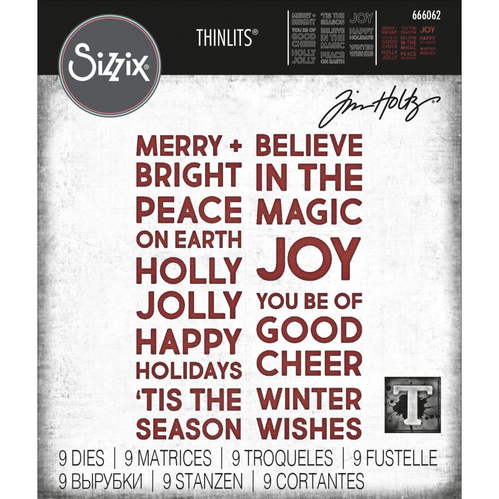 Sizzix Thinlits Dies By Tim Holtz - Bold Text Christmas