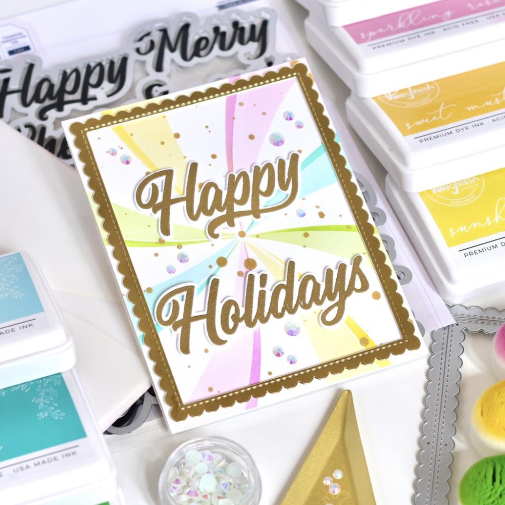 Pinkfresh Studio Clear Stamp Set - Brushed Sentiments Holiday Layering