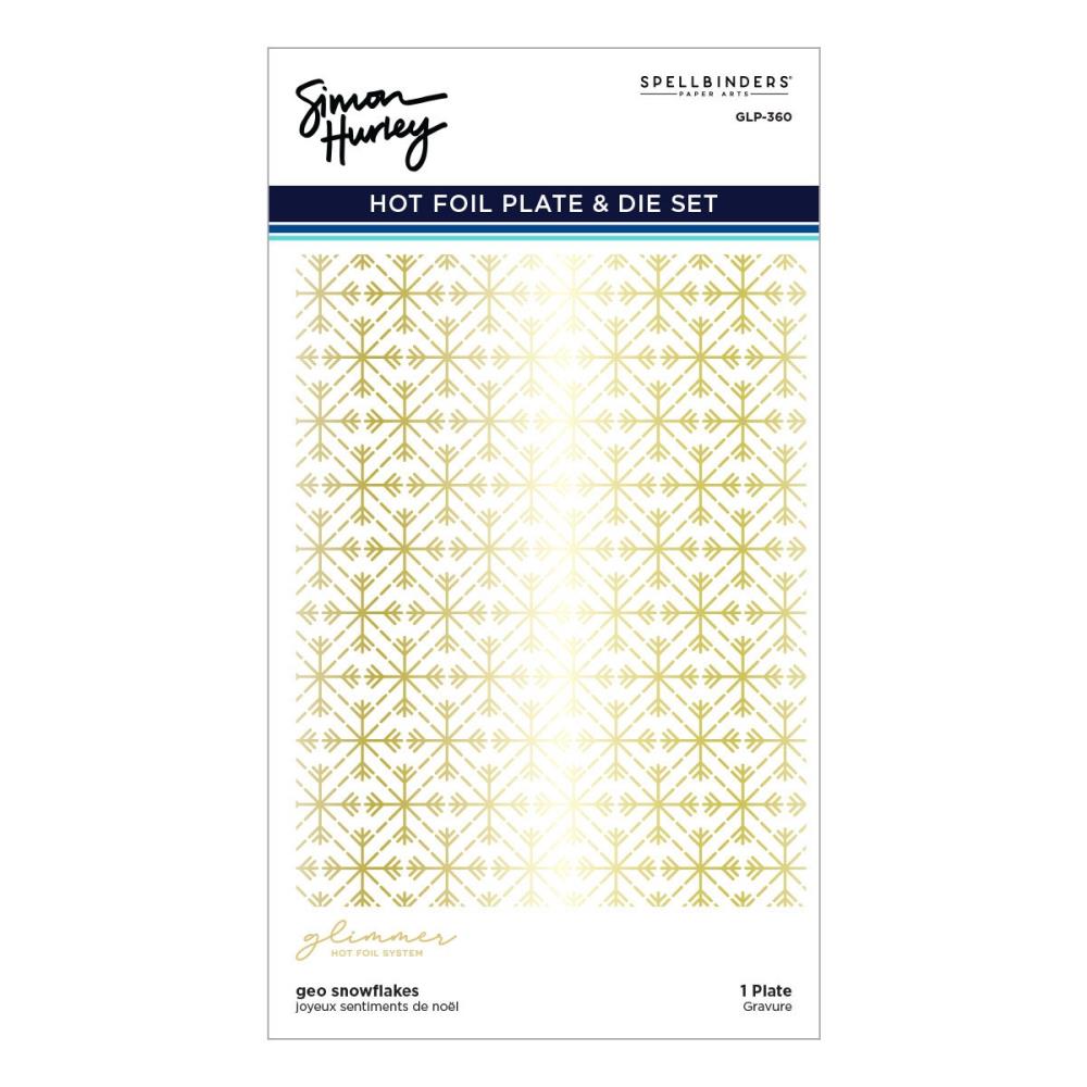 Spellbinders Glimmer Hot Foil Plate - Geo Snowflakes - Joyful Christmas
