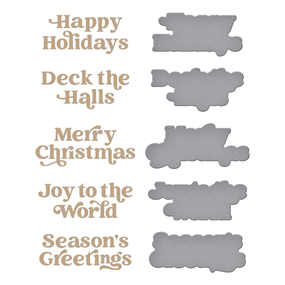 Spellbinders Glimmer Hot Foil Plate & Die - Joyful Christmas Sentiments