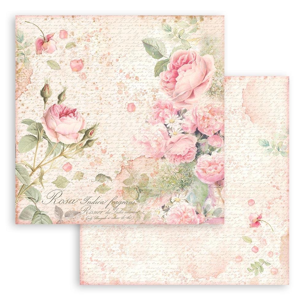 Stamperia Double-Sided Paper Pad 8x8 - Rose Parfum