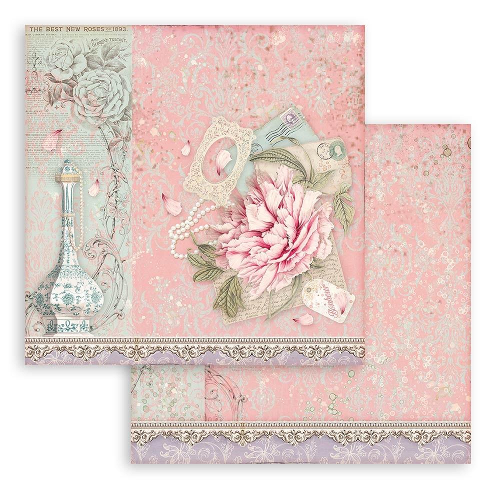 Stamperia Double-Sided Paper Pad 8x8 - Rose Parfum