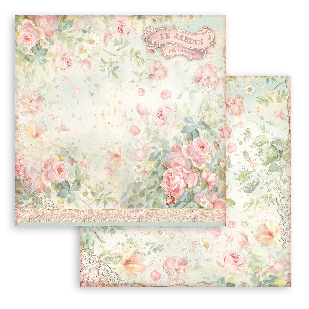 Stamperia Double-Sided Paper Pad 8x8 - Rose Parfum