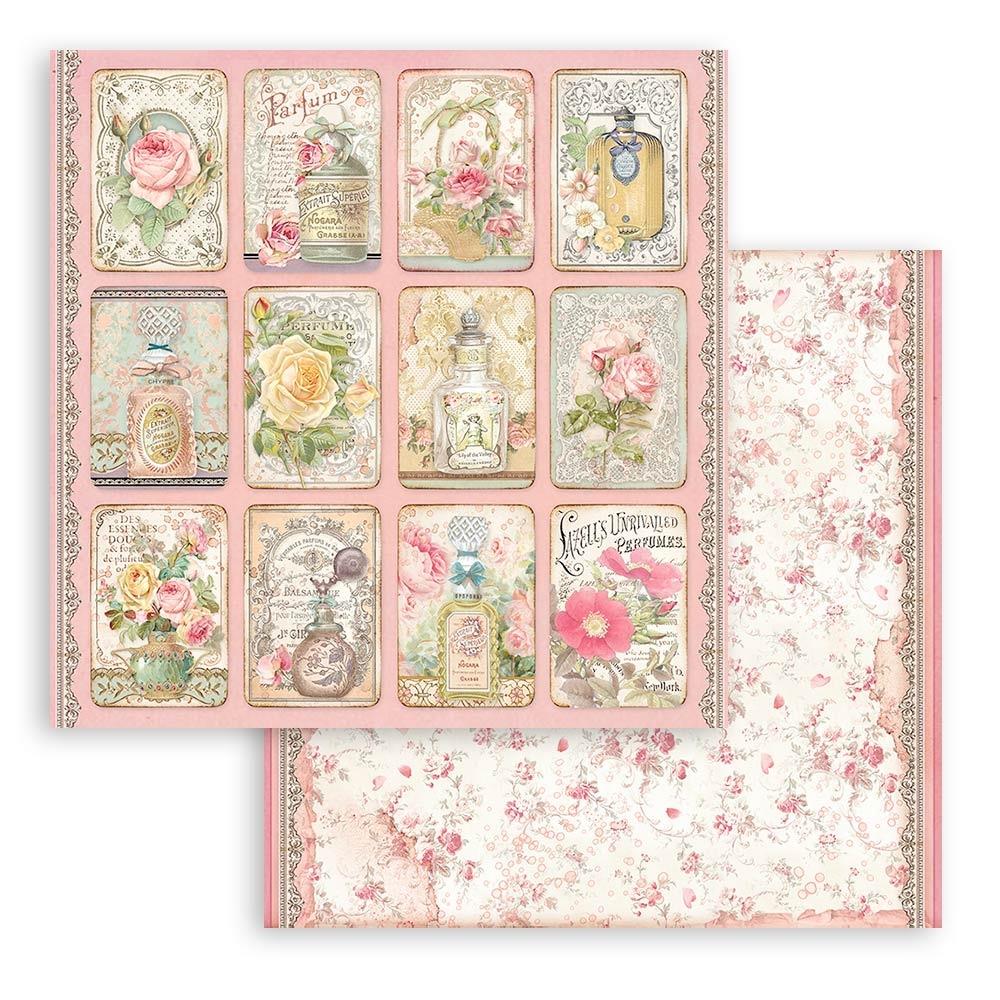 Stamperia Double-Sided Paper Pad 8x8 - Rose Parfum