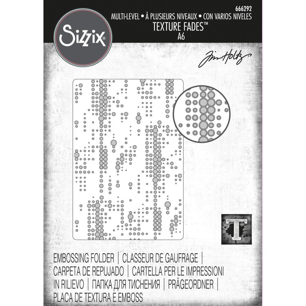 Sizzix 3D Texture Fades Embossing Folder By Tim Holtz - Multi-Level Dotted