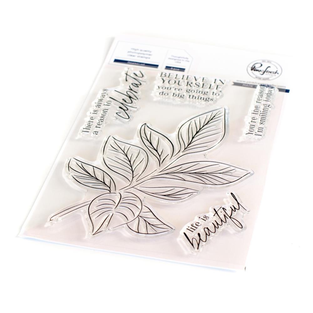 Pinkfresh Studio Clear Stamp Set - Detailed Leaf