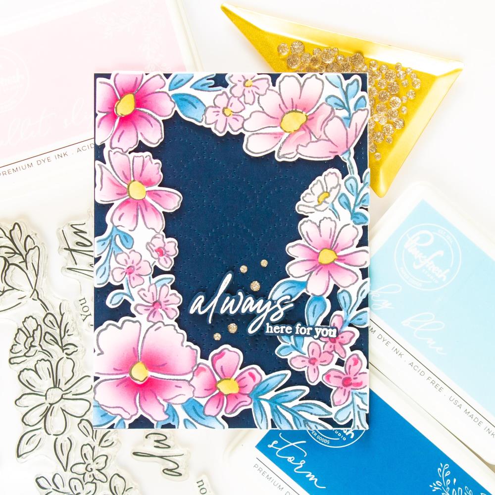 Pinkfresh Studio Clear Stamp Set - Floral Border