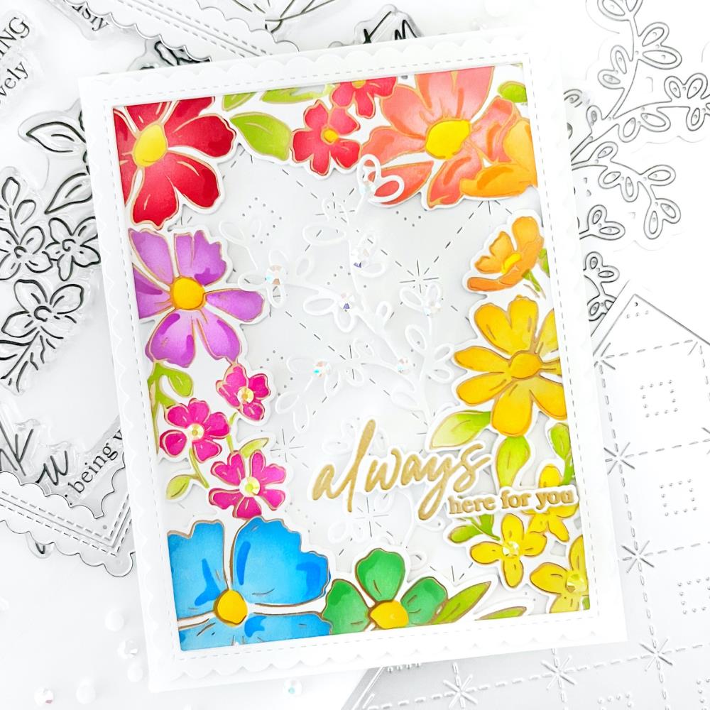 Pinkfresh Studio Clear Stamp Set - Floral Border
