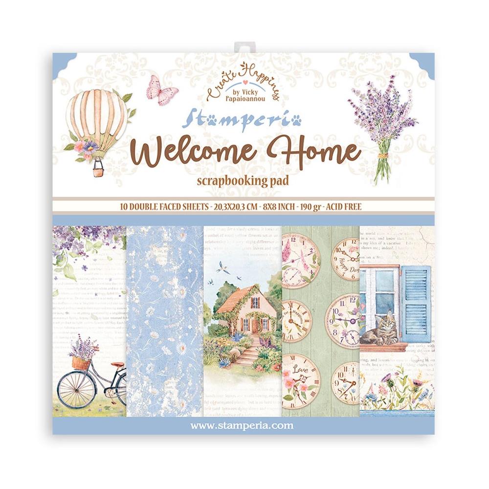 Stamperia Double-Sided Paper Pad 8x8 - Create Happiness Welcome Home