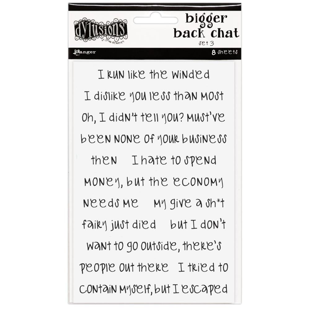Dyan Reaveleys Dylusions Bigger Back Chat Stickers - White Set 3