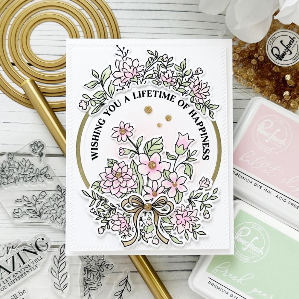 Pinkfresh Studio Clear Stamp Set - Circle Florals
