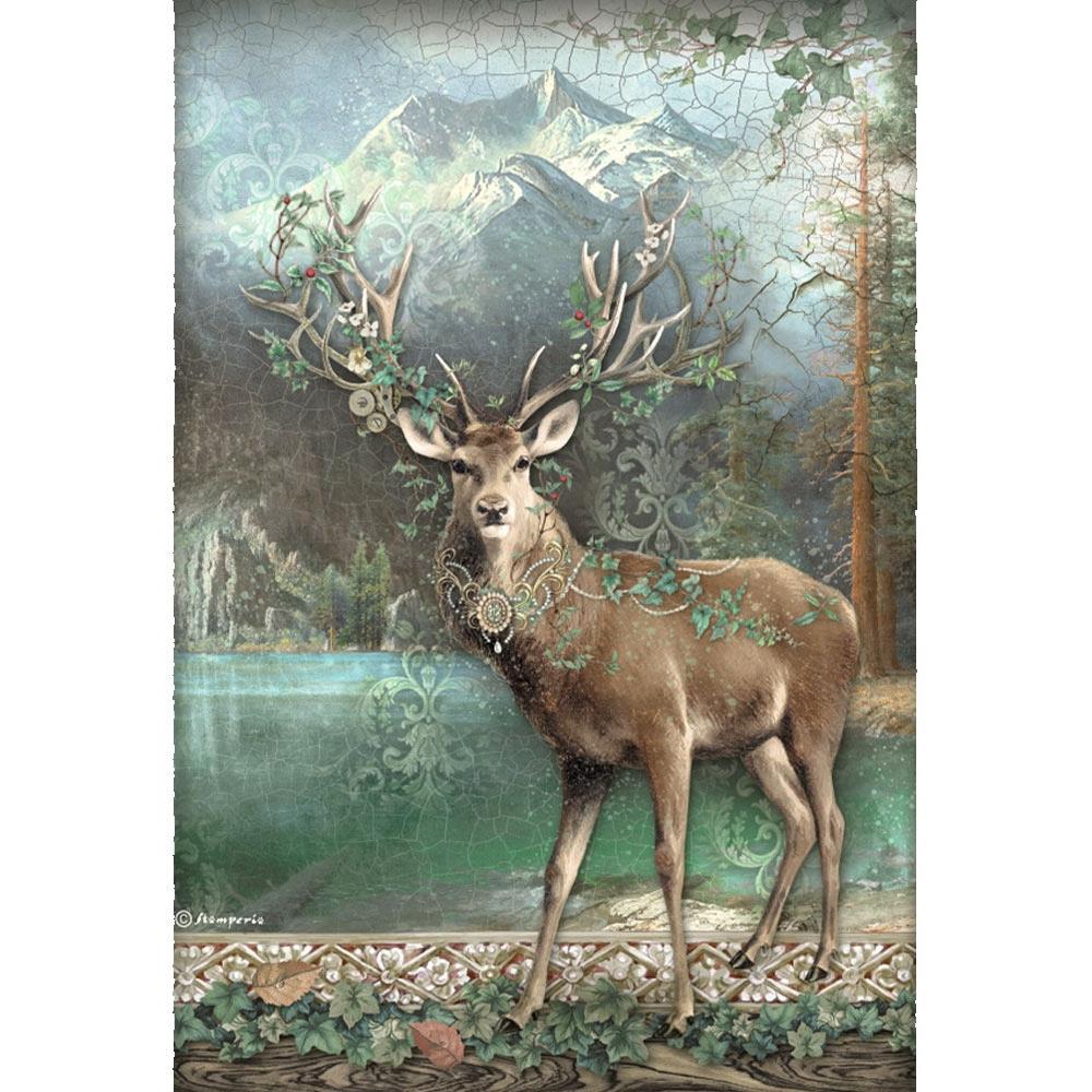 Stamperia Rice Paper Sheet A4 - Magic Forest Deer