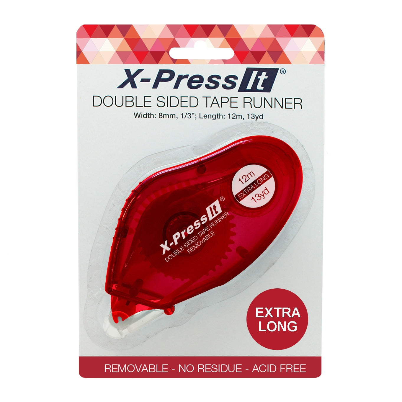 X-Press It Double Sided Tape Runner REMOVABLE 8mm x 12m