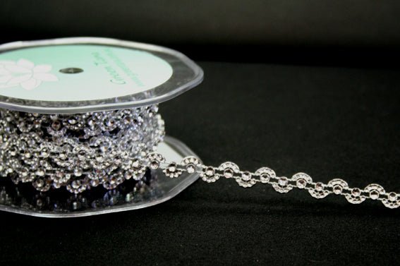 10mm Wave Silver Diamante Trim - Crafty Divas