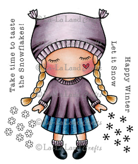 La La Land 'Paper Doll Marci - Winter (w/ Sentiments) Rubber Stamp