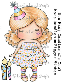 La La Land 'Paper Doll Marci - Birthday' (w/ Sentiments) Rubber Stamp