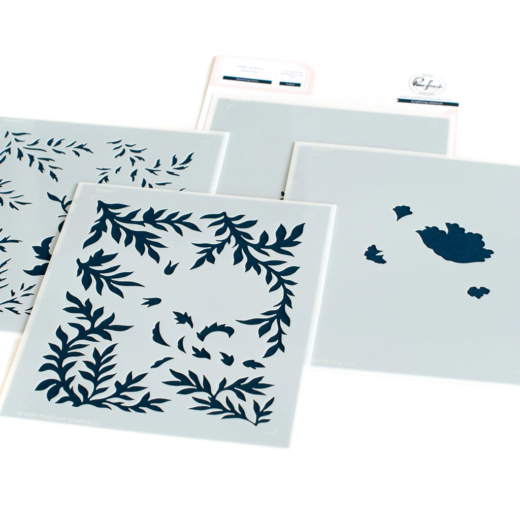 Pinkfresh Studio Stencils - Delicate Floral Print Layering