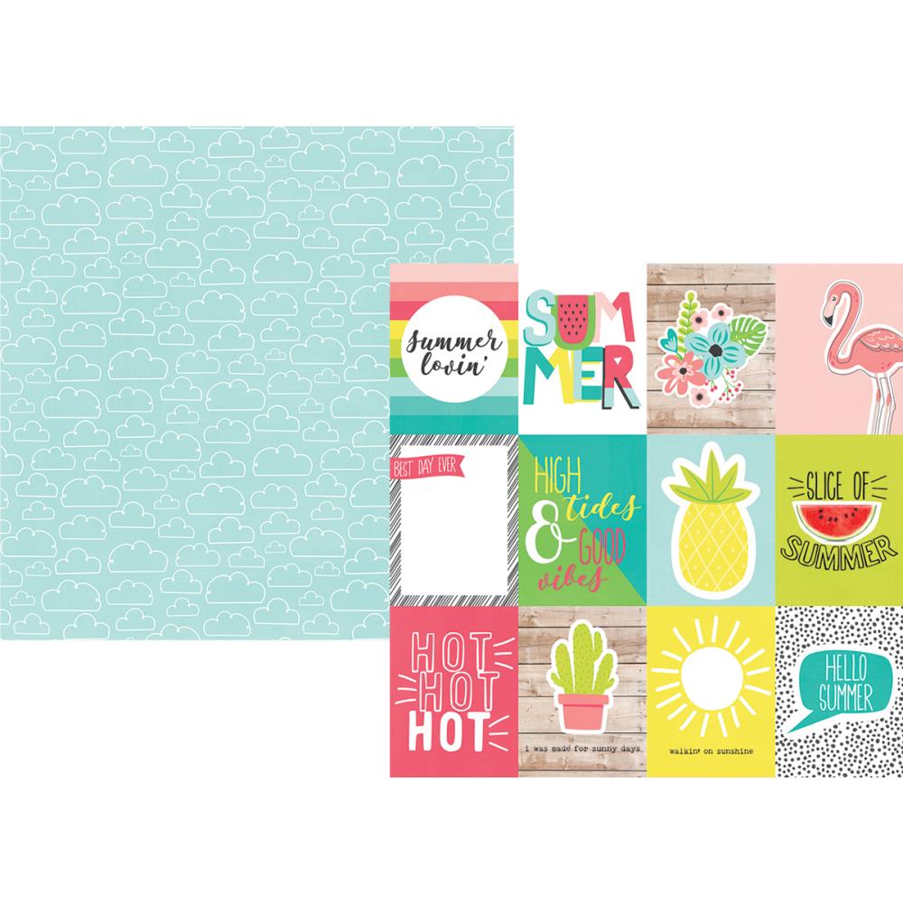 Hello Summer Double Sided Cardstock - 3"X4" Elements