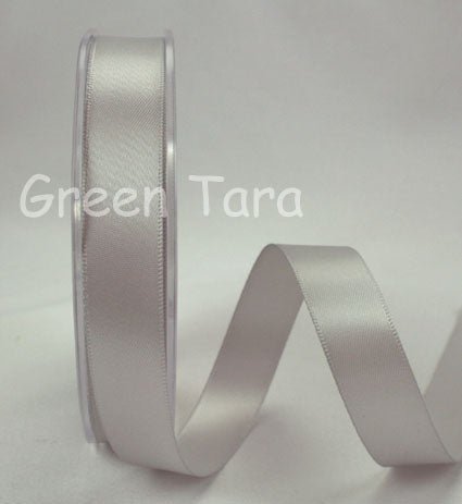 3mm Double Sided Satin Ribbon - Silver Grey - Crafty Divas